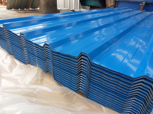 A cor telhando de aço corrugada da folha revestiu o metal galvanizado ferro G550 500mm