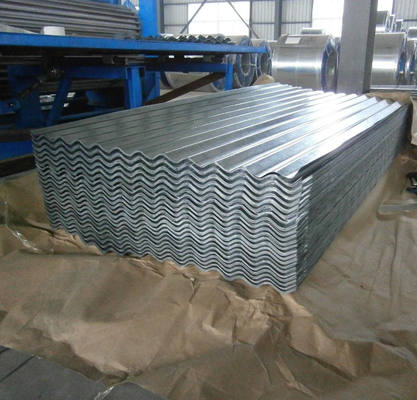 Resistente à corrosão 0,2-0,6 mm Gi Chapa de telhado de metal ondulado Chapa de aço galvanizado
